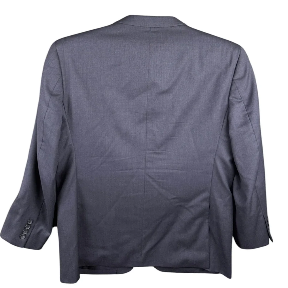 Pronto‎ Uomo Mens 44 Short Navy Blue 100% Wool 2 Button Blazer Suit Jacket